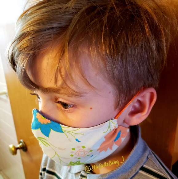 Yellow Floral Cotton Face Mask Filter for Girls - Picture 5 of 5